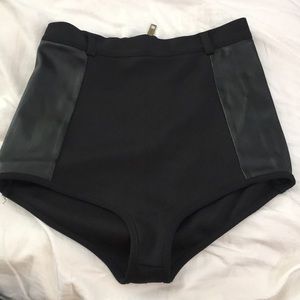 High waisted black shorts